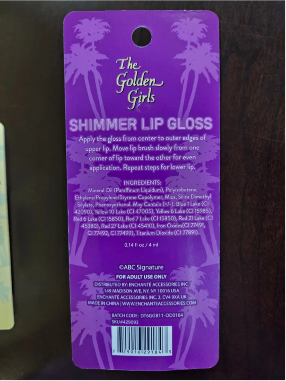 The Golden Girls Lip Gloss Complete Set of 4